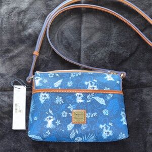 Dooney & Bourke Disney Lilo & Stitch Floral Crossbody Bag with Brown Trim